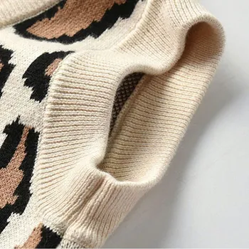 Nové Módní Dětská Vesta kvalitní Klasické příze-barvené leopardí vzor Unisex vesta Pro Děti 2-5 Rok děti nosit
