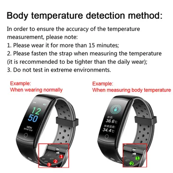 Nové měření teploty Q8T chytré hodinky pro sledování tepové frekvence sportovní krokoměr tracker náramek vodotěsné smart band