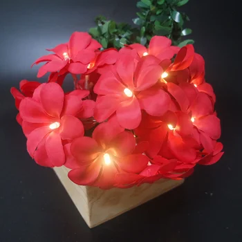 Nové příjezdu DIY frangipani LED String Světla, Baterie květinové dovolenou osvětlení,Události Strana věnec dekorace,Ložnice dekorace