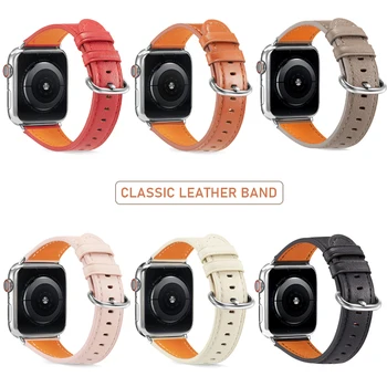 Nové Smyčky Popruh pro Apple Watch Band 38/42mm iWatch Prsten spona kožený náramek kapely pro Apple watch série 6/SE/5/4/3 44/40mm