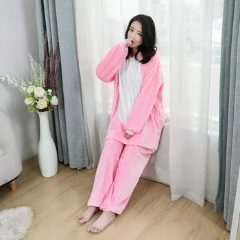 Nový domov servisní pár flanelové dupačky sexy ženy růžová krysa, zvíře, party kostýmy, dupačky pro dospělé, pyžamo kigurumi pyžama