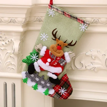 Nový Rok, Vánoční Punčochy Pytel Vánoční Dárek Candy Bag Noel Vánoční Ozdoby Pro Domácí Natal Navidad Ponožky Vánoční Strom Dekor