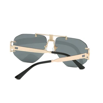OEC CPO Luxusní sluneční Brýle bez Obrouček Ženy Muži Transparentní Odstíny Sluneční Brýle Ženské Kovový Rám, Černá Barva Grandient Oculos O53