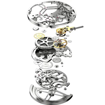 OUPINKE Top Značky Luxusní Pánské Mechanické Automatické Hodinky hodinky Vodotěsné Sapphire Zrcadlo Muži Automaitc Hodinky