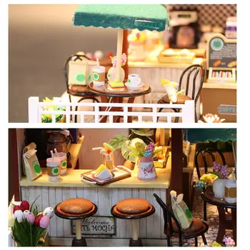 Panenka Dům, Nábytek Diy Miniaturní 3D Dřevěné Miniaturas Domeček pro panenky, Hračky pro Děti, Dárky k Narozeninám