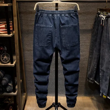 Plus Velikosti 5XL 6XL 7XL Černé Pánské Modré Harem Jeans 2020 Podzim Nové Streetwear Fashion Stretch Denim Kalhoty Muž Kalhoty Značky
