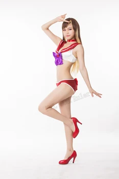 Populární SEXY plavky Sailor Moon BROSKEV JOHN Cosplay Kostým Hino Rei