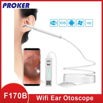 Proker wifi Ear cleaner Endoskop HD720P Vizuální Ucho picker 5,5 mm Inspekční Kamera Otoskop ucha tunel Kamera pro Telefon F170B