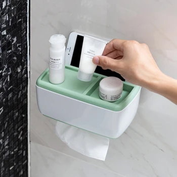 Punč zdarma Plastové Tkáně Box Koupelna Toaleta Roll Papír, Krabice, Mobilní telefon Nosič Domů Skladování Nástrojů
