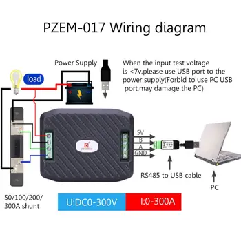 PZEM-017 DC Communication Box rozhraní RS485 Modbus 0-300A 300V Zkratu USB Kabel W-store D24_D