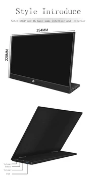 Přenosný monitor 15,6 palcový Self podpora 1920*1080p full HD s USB Type-C pro rozšíření mobilního PC, notebook hry druhá obrazovka