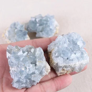 Přírodní Modrý Krystal Clusteru Surový Kámen Materiál Quartz Léčení Krystaly DIY Nepravidelný Vzor Řemesla Drahokamy, Šperky, Výzdoba