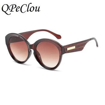 QPeClou Nové Nadrozměrné Kulaté Sluneční Brýle, Ženy Značky Značkové Plastové Sluneční Brýle, Ženy Módní Vintage Gradient Gafas Oculos Sol