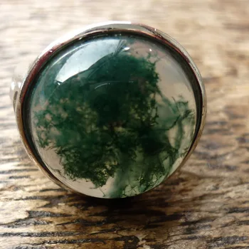 Real green jade ring vody oceánu achát kroužky měnit velikost smaragd prsten, 925 sterling silver, prsten ženy prsteny jade šperky