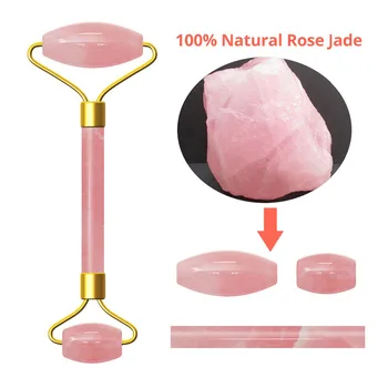 Rose Quartz Jade Válec Crystal Stone Guasha Deska Joni Vejce Sada Lifting Obličeje Masážní Váleček Kegel Cvičenec Masážní Koule