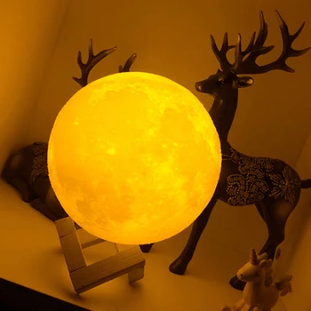 Ručně Vyřezávané Noční Světlo Solné Lampy, 8 cm 10 cm 15 cm 18 cm 20 cm 3D Tisk Moon Light USB Nabíjecí 2/3/16 Barva