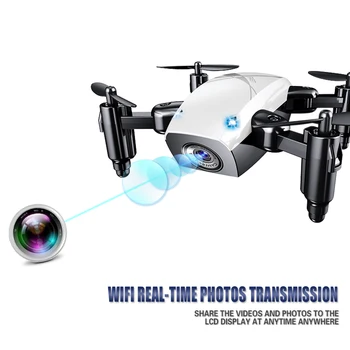 S9 Skládací Mini drone s kamerou Pocket Drone Micro Drone RC Vrtulník S HD Kamerou nadmořské Výšky Podržte Wifi FPV Quadcopter Dron