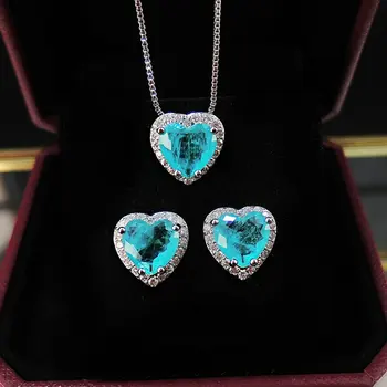 SINZRY Módní klasické šperky set AAA kubické zirkony tvaru srdce vintage náhrdelník náušnice prsten set dámské luxusní šperky sady