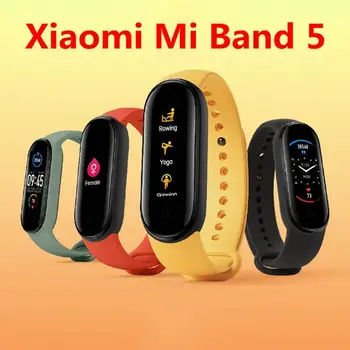 Skladem Xiaomi Mi Band 5 Bluetooth 5.0 Sportovní Vodotěsné SmartBand Fitness Sledování Srdeční Frekvence AMOLED Displej Miband 5