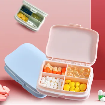 Skládací Krabička Mini Kontejneru Drog Úložiště Tabletu Cestovní Pouzdro Držák Roztomilé Pilulku Krabice Medicína Případě Kontejner Organizátor Růžová
