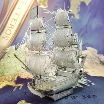 Stříbro HMS Victory BRITÁNII Britská Loď 3D Kovové Puzzle Loď Černá Perla Model Laserové Skládačky Řezat Ruční DIY Řemesla pro Dospělé Dárek Hračka