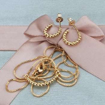 SUNSLL Nové zlaté mědi náhrdelník náušnice set jednoduchého tvaru u šperky set módní party Nádherné šperky přívěsek dárky