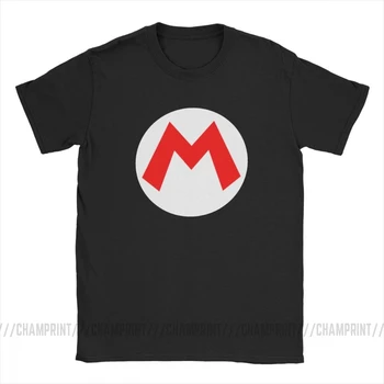 Super Mario Mario Icon Men T Trička Vtipné Tričko Krátký Rukáv Posádky Krku T-Košile Bavlna, Párty Topy