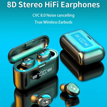 TWS bluetooth sluchátka bezdrátová sluchátka 2200mAh Digitální displej baterie Nabíjecí pouzdro sluchátka s mikrofonem pro smartphone