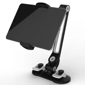 Univerzální Tablet Držák do Auta Hliníkové Slitiny Ruku Ergonomické 360 Stupňů Otočný Dvojitý Sucker Líní Lidé Stojan pro iPad iPhone