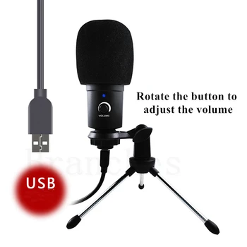 USB Kondenzátorový Mikrofon USB Podcast Mikrofon Vestavěný Monitor a Echo Efekt pro Video, YouTube Live Streaming, Hraní her