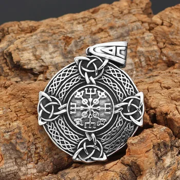Viking Severské pohanské uzel amulet, štít z nerezové oceli náhrdelník šperky