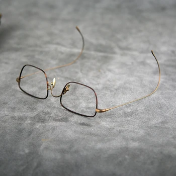 Vintage Náměstí Titanové Brýle Rám Muži Ženy Luxusní Předpis Krátkozrakost Optické Brýle Rám Kabel Visící Ucho Brýle