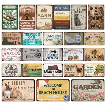 Vintage Pastorační Styl Farmě Kovové Plechové Znamení, Retro, Kreativní Krajina Kov Podepsat Bar Cafe Dekor Tintin Plaku Domácí Dekoraci