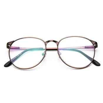 Vintage Unisex Retro Slitiny Kulatý Rám Jasné Objektiv Brýle, Optické brýle Plně kovový rám brýle 6 Barev