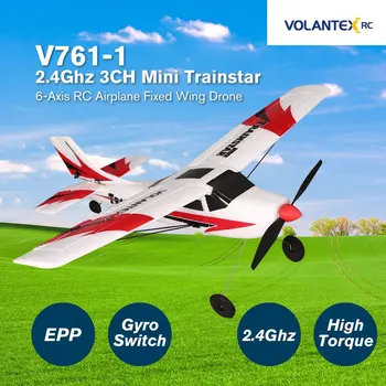 VOLANTEX V761-1 2.4 Ghz 3CH Mini Trainstar 6-Axis Dálkové Ovládání RC Letadlo s Pevnými Křídly Drone Letadlo RTF pro Děti, Dárek, Dárek