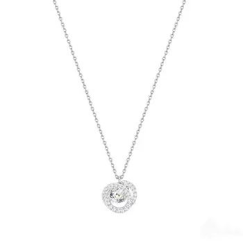 Vysoká Kvalita 1:1 Původní SWA DIY Šperky Jednoduché Hrát Moderní Trend Classic ve Tvaru Srdce, Kulaté Diamantový Náhrdelník.