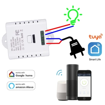 Wi-fi Smart Switch Relé 10A Tuya Smart Life App Bezdrátové Dálkové Ovládání Pracuje s Alexa Ifttt Google Home Mini