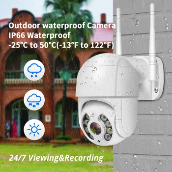 WIFI Kamera Venkovní PTZ IP Kamera obousměrný Audio 1080P Speed Dome CCTV Bezpečnostní Kamery, IP Kamera 2MP Bezdrátové Domácí Dozor