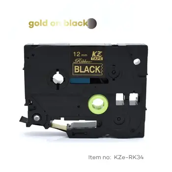 Yance TZe-RK34 tze páska 12mm Zlaté na Černou Saténovou Stuhou kompatibilní Brother P Touch tiskárny štítků TZ-RK34 RK34 TZ RK34 štítek pásky