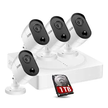 ZOSI CCTV Systém 8CH 1080P DVR s PIR čidlem 4ks 1080P 2.0 MP IR venkovní Bezpečnostní Kamery IP66 Domácí Video Surveillance kit