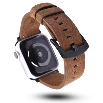 Černý/Hnědý Kožený Řemínek Kapela pro Apple Watch SE Série 6 5 4 3 2 Náramek 40 mm 44 mm 38 mm 42 mm Náramek pro iWatch Pás